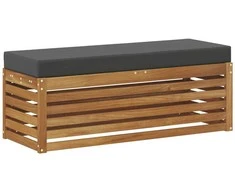 Pufas su pagalve Natūralus ir antracitas 115 x 43 x 37 cm