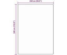 Neslystantis plaukuotas kilimas Tamsiai pilka 240 x 340 cm PP