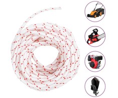 Pull Starter Cord Balta ir Raudona Ø5 mm 10 m Nailonas