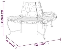 Pusapvaliai suoliukai aplink medį, 2vnt., juodi, 160cm, plienas