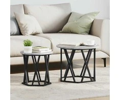 Šoninis stalas 2 pcs Pilkas Sonoma