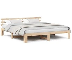 Lova Lovos rėmas Natūrali 200 x 200 cm Kietos pušies mediena