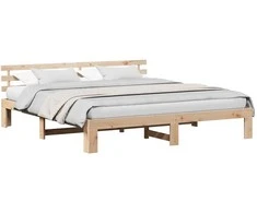 Lovos rėmas Natūrali 200 x 200 cm Kietos pušies mediena
