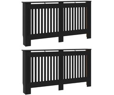 Radiatoriaus dangtis 2 pcs Juoda 152 x 19 x 81,5cm