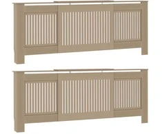 Radiatoriaus dangtis 2 pcs Sonoma ąžuolas 205 x 20,5 x 81,5cm