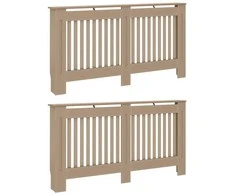 Radiatoriaus dangtis 2 pcs Sonoma ąžuolas 152 x 19 x 81,5cm