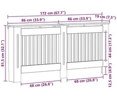 Radiatoriaus dangtis Pilka Sonoma 172 x 19 x 81,5 cm