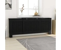 Radiatoriaus uždangalas, juodos spalvos, 205cm, MDF