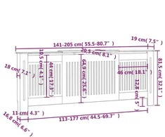 Radiatoriaus uždangalas, juodos spalvos, 205cm, apdirbta mediena