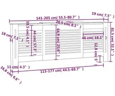 Radiatoriaus uždangalas, juodos spalvos, 205cm, MDF