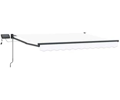 Rankinė ištraukiama markizė su LED Balta ir antracito 3 x 2 m