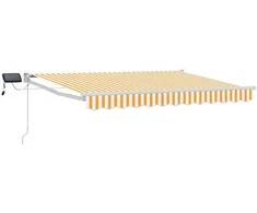 Rankinė ištraukiama markizė su LED Geltona ir balta 3 x 2,5 m