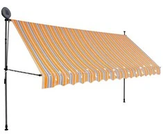Rankinė ištraukiama markizė su LED, geltona ir mėlyna, 400cm