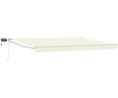 Rankinė ištraukiama markizė su LED Kremas ir balta 4 x 2 m
