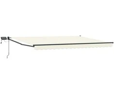 Rankinė ištraukiama markizė su LED Kremo ir antracito 4 x 2 m