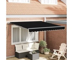 Ištraukiama markizė Juoda 350 x 250 cm Poliesteris ir plienas