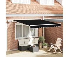 Ištraukiama markizė Juoda 350 x 250 cm Audinys ir plienas
