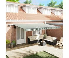 Ištraukiama markizė Žalia ir balta 500 ×350 cm audinys