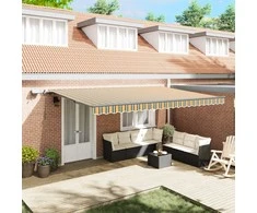 Ištraukiama markizė Žalia ir geltona 500 ×350 cm audinys