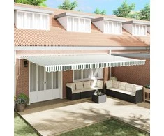 Ištraukiama markizė Žalia ir balta 600 × 300 cm
