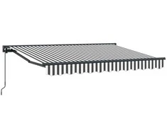 Rankinė sulankstoma markizė Antracito ir baltos 3 x 2 m