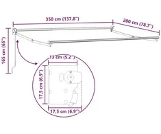 Ištraukiama markizė Mėlyna ir balta 3,5 x 2 m