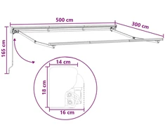 Rankinė sulankstoma markizė Smėlio 5 x 3 m