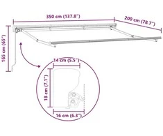 Rankinė sulankstoma markizė Vyšninė 3,5 x 2 m