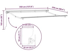 Rankinė sulankstoma markizė Vyšninė 3,5 x 2,5 m