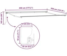 Rankinis markizės rėmas Baltas 4,5 × 3,5 m Plienas
