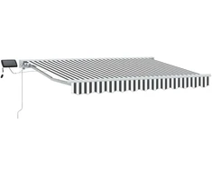 Rankinis markizės rėmas su LED Antracito ir baltos 3,5 x 2 m