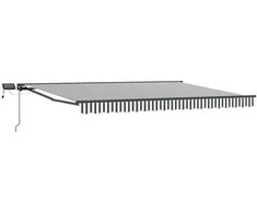 Rankinis markizės rėmas su LED Antracito ir baltos 4 × 3,5 m