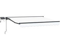 Rankinis markizės rėmas su LED Balta ir antracito 3,5 x 2,5 m
