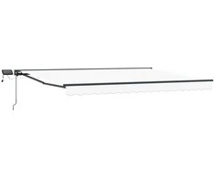 Rankinis markizės rėmas su LED Balta ir antracito 4,5 × 3,5 m
