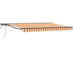 Rankinis markizės rėmas su LED 4 × 3 m Poliesteris su PU danga