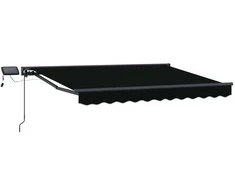 Rankinis markizės rėmas su LED Juoda ir Antracitas 3 x 2,5 m