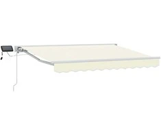 Rankinis markizės rėmas su LED Kremas ir balta 3 x 2 m