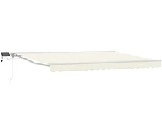 Rankinis markizės rėmas su LED Kremas ir balta 4 x 2 m