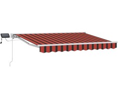 Rankinis markizės rėmas su LED Oranžinis ir Juodas 3,5 x 2 m
