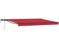 Rankinis markizės rėmas su LED Raudonas ir Antracitas 4 × 3,5 m