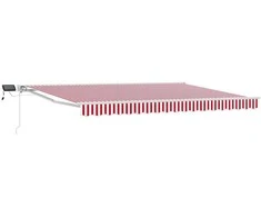 Rankinis markizės rėmas su LED Raudona ir balta 4 × 3,5 m
