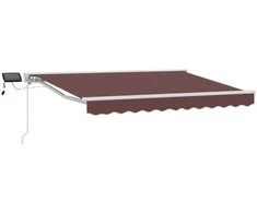 Rankinis markizės rėmas su LED Ruda ir balta 3,5 x 2,5 m