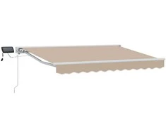 Rankinis markizės rėmas su LED Bežinė ir balta 3,5 x 2 m