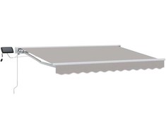 Rankinis markizės rėmas su LED Šviesiai pilka ir balta. 3 x 2 m