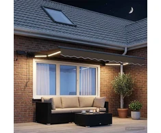 Rankinis markizės rėmas su LED Taupe 3 x 2 m