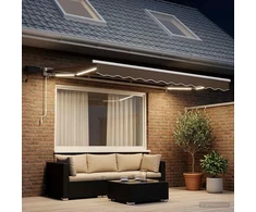 Rankinis markizės rėmas su LED Taupe 3 x 2 m