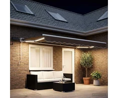 Rankinis markizės rėmas su LED Taupe 4 x 2 m
