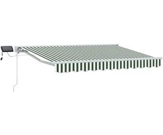 Rankinis markizės rėmas su LED Žalia ir balta 3 x 2,5 m