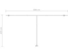 Rankiniu būdu ištraukiama markizė, geltona ir balta, 600x300cm
