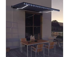 Mechaninė markizė su saulės energija maitinamais LED 5 x 3 m